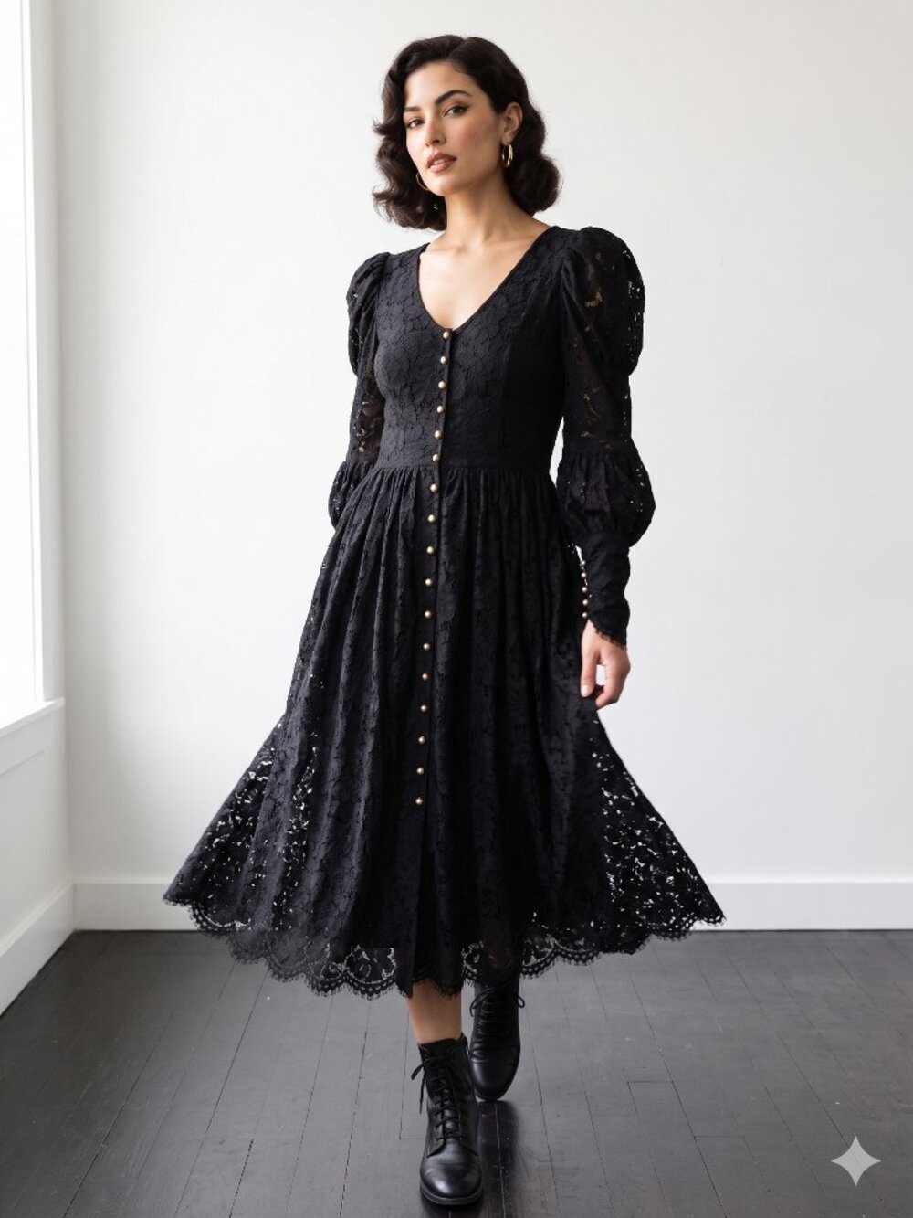 I Do Declare black lace Bise dress Size M